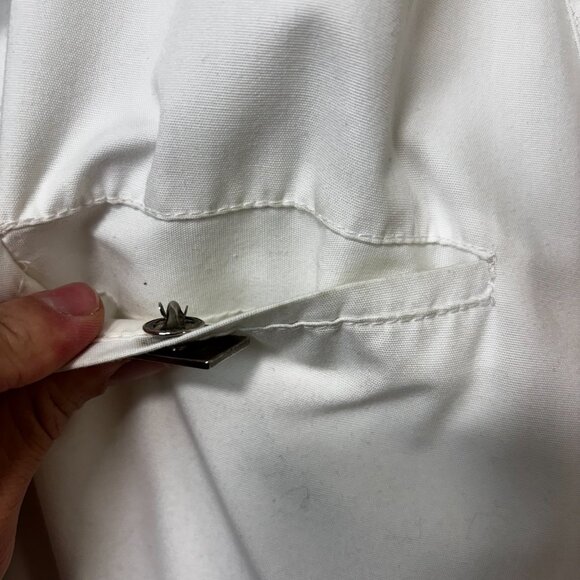 Vintage IZZI Jacket Womens S White Plaid Collar 90s Windbreaker Zip Drawstring - Picture 5 of 11